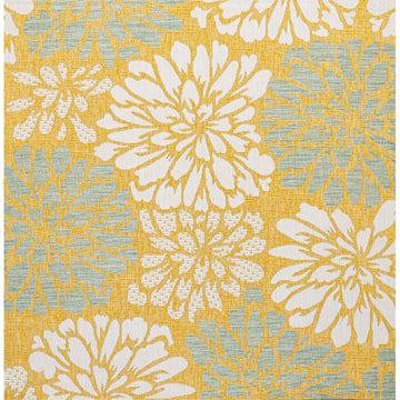 Zinnia Modern Floral Textured Weave Indoor/outdoor Square Rug